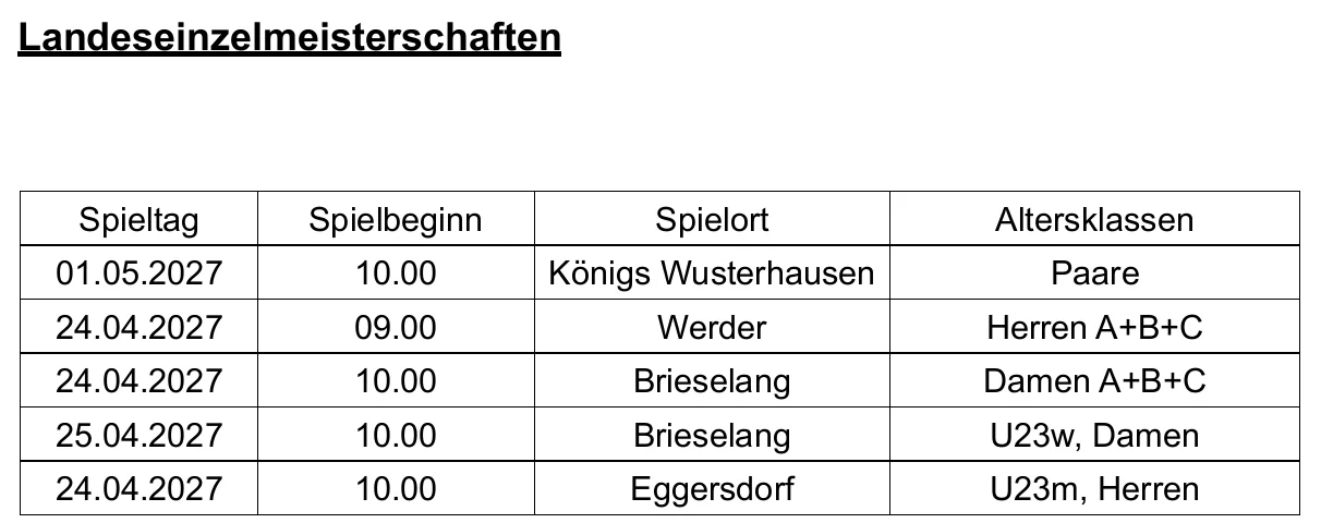 Landeseinzelmeisterschaften 2026-27