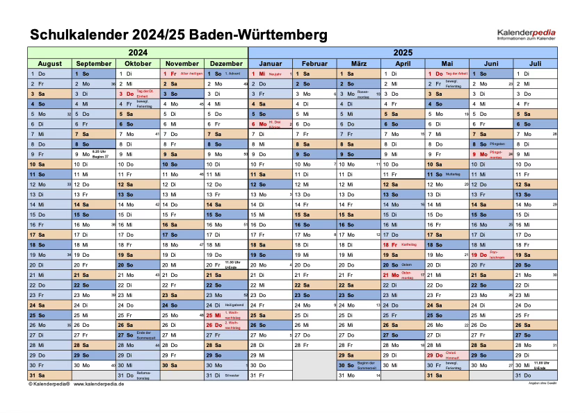 Ferienplan 24/25