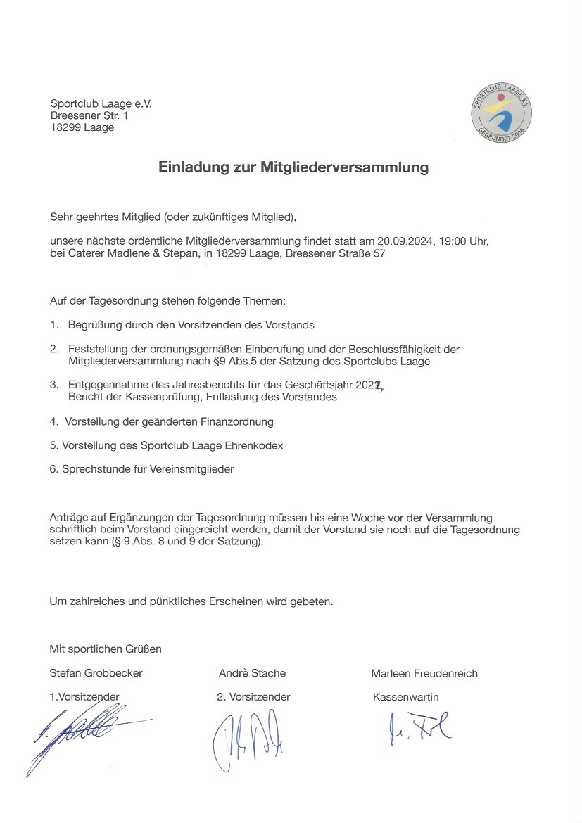 Mitgliederversammlung