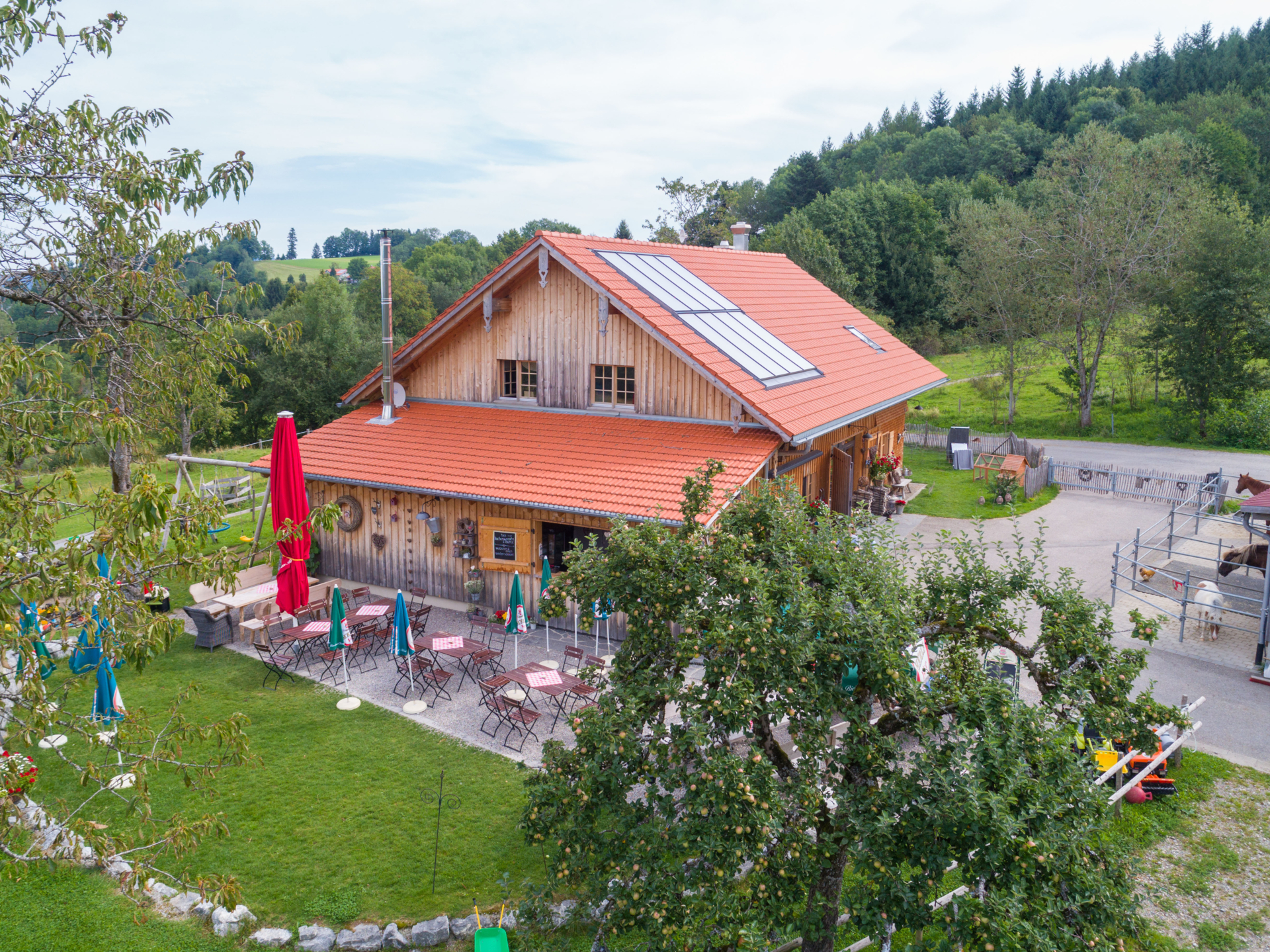 AlpWirtschaft Butterblume 2017 Aussenansicht Biergarten