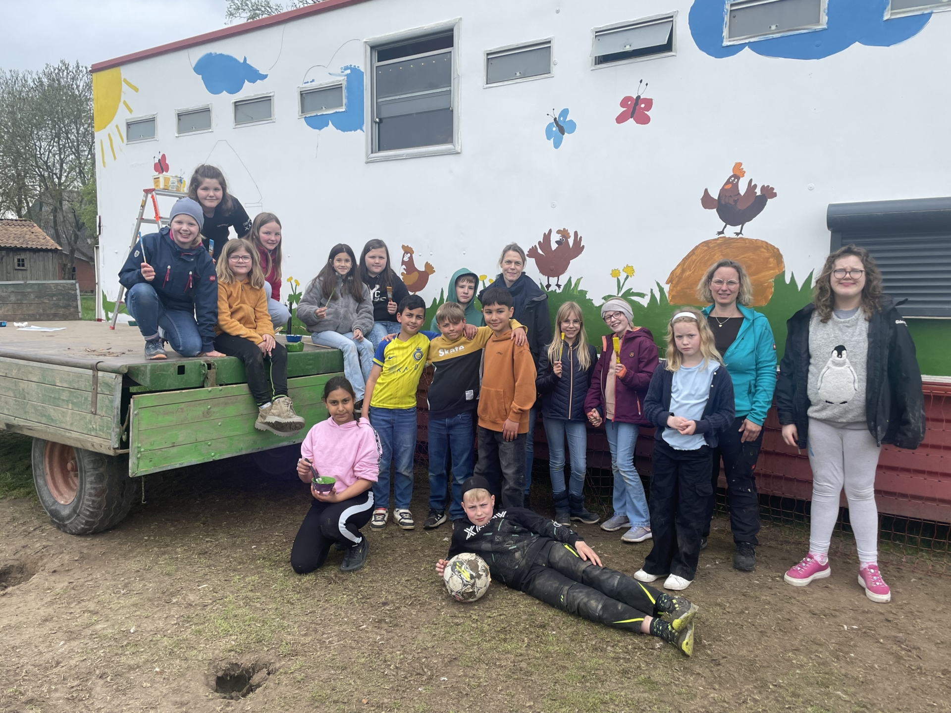 Gruppenbild Hühnermobil