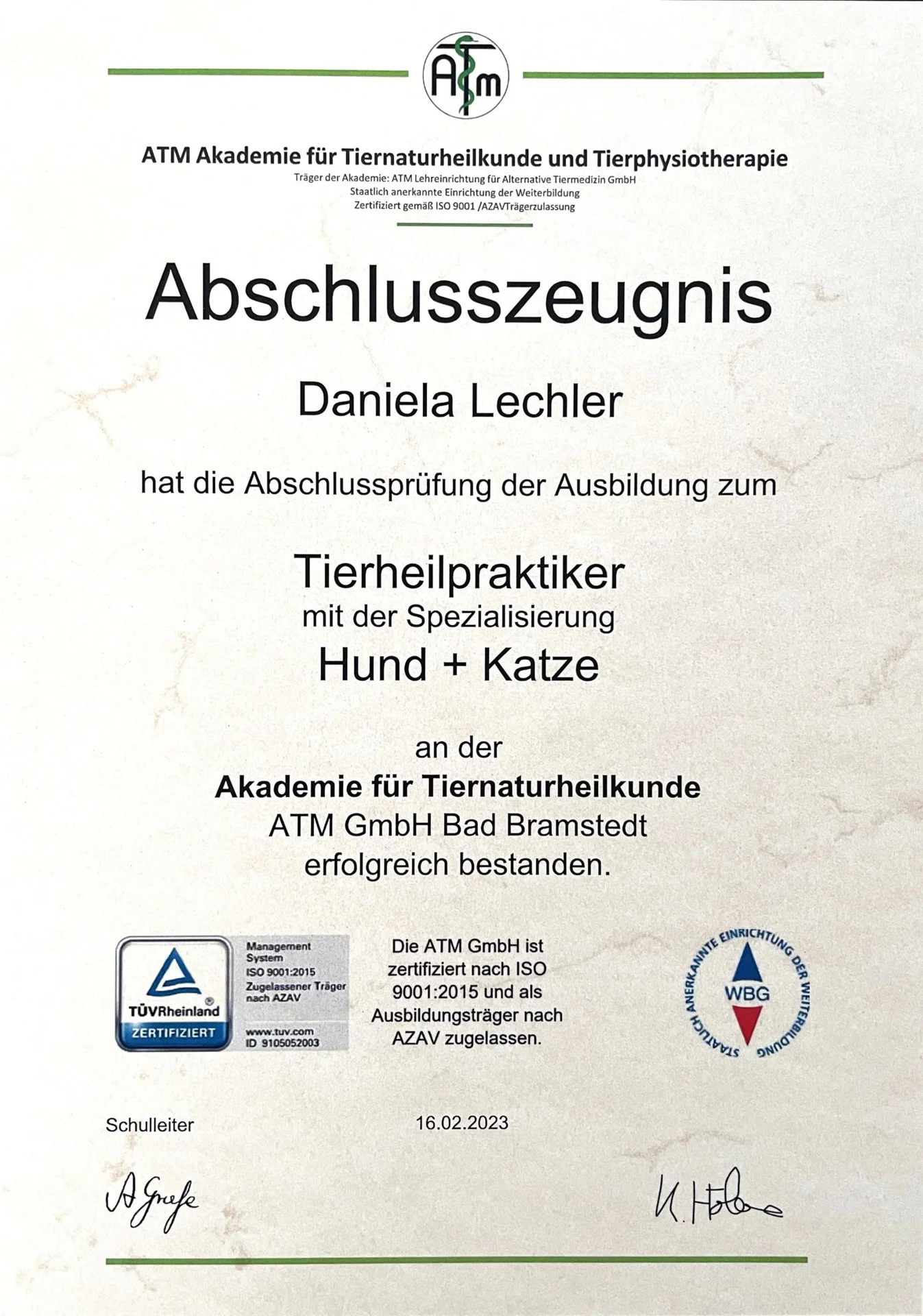Abschlusszeugnis