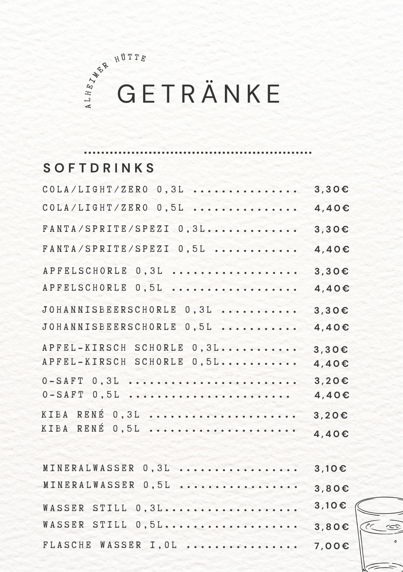 Speisekarte 20260719