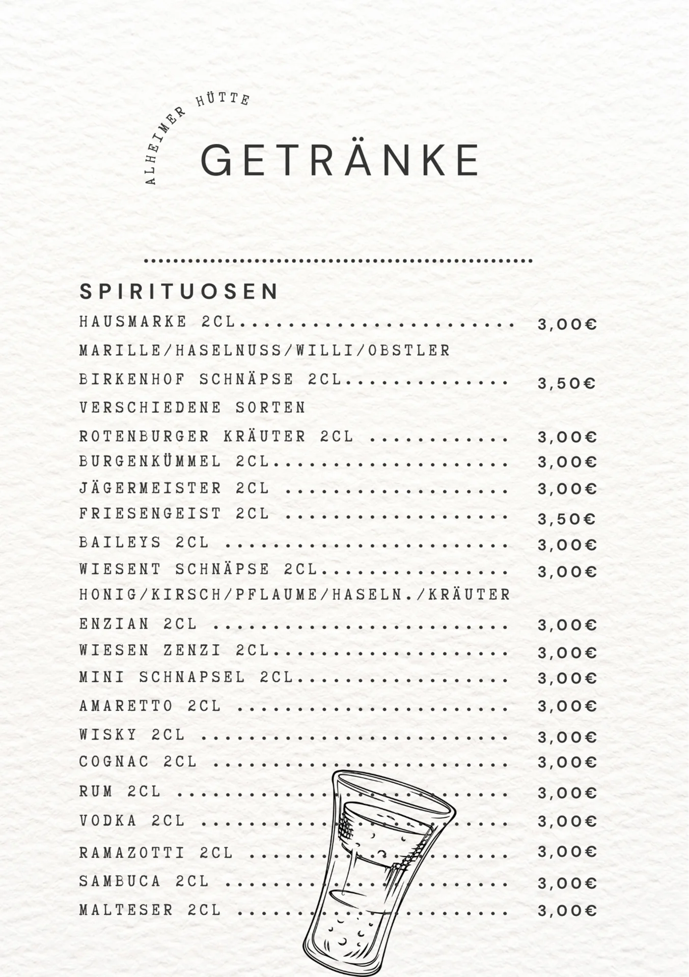Speisekarte 20260719