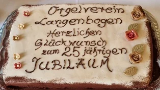 Torte zum 25jährigen Vereinsjubiläum Geburtstagstorte der Konditorin Cornelia Herrmann
