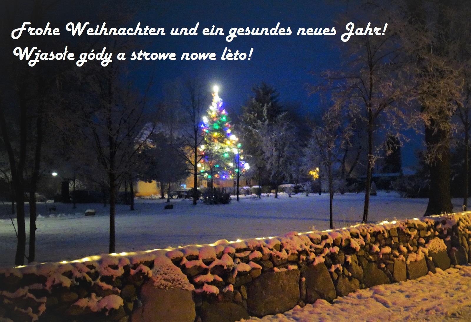 Weihnachtlicher Lichterglanz im Gutspark Seydlitz in Werben/Wjerbno