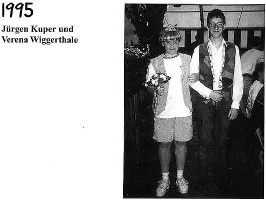 1995: König Jürgen Kupper und Königin Verena Wiggerthale