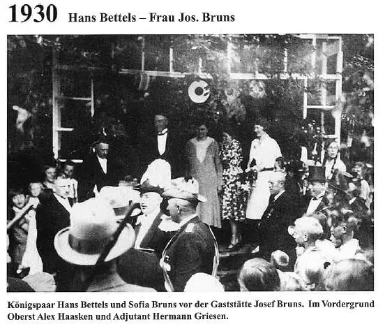  1930: König Hans Bettels und Königin J. Bruns