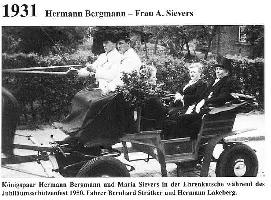  1931: König Hermann Bergmann und Königin A. Sievers