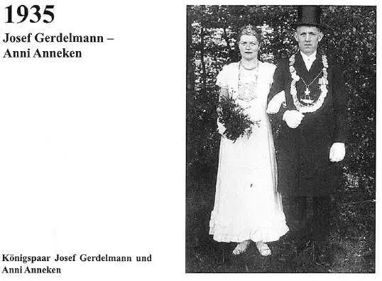  1935: König Josef Gerdelmann und Königin Anni Anneken