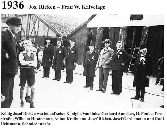  1936: König Josef Rieken und Königin W. Kalvelage