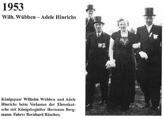  1953: König Wilhelm Wübben und Königin Adele Hinrichs