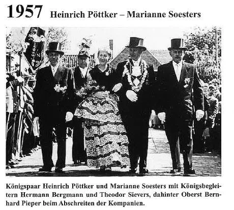  1957: König Heinrich Pöttker und Königin Mariane Soesters