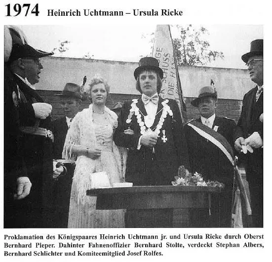  1974: König Heiner Uchtmann, jr. und Königin Ursula Rieke