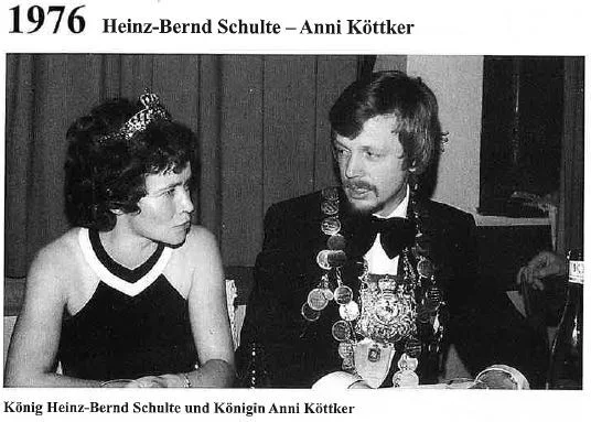  1976: König Heinz-Bernd Schulte und Königin Anni Köttker