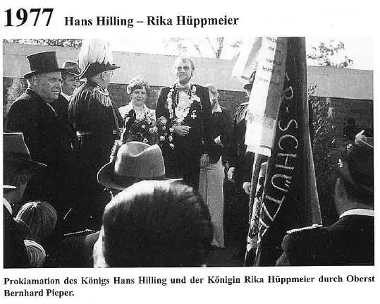  1977: König Hans Hilling und Königin Rika Hüppmeier