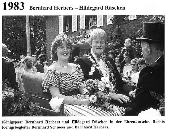  1983: König Bernhard Herbers und Königin Hildegard Rüschen