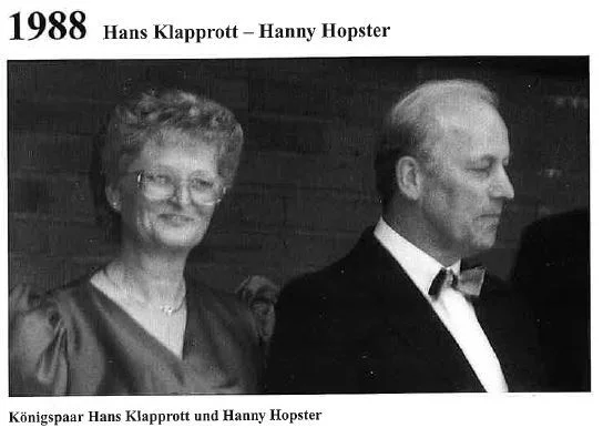  1988: König Hans Klapprott und Königin Hanny Hopster