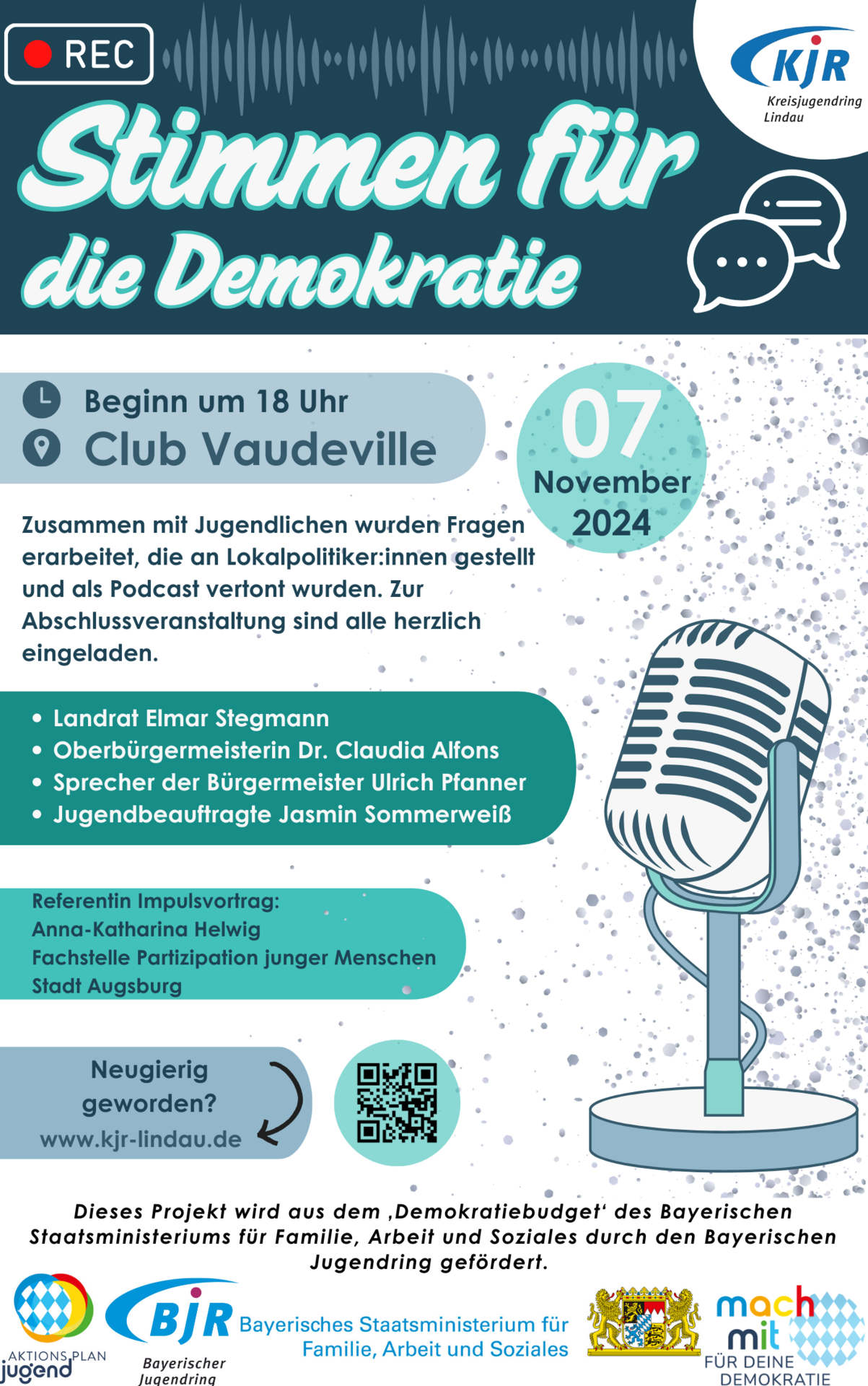 Button Podcast Stimmen für die Demokratie