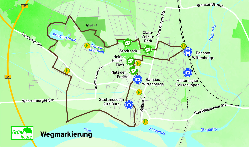 Grüne Route Karte
