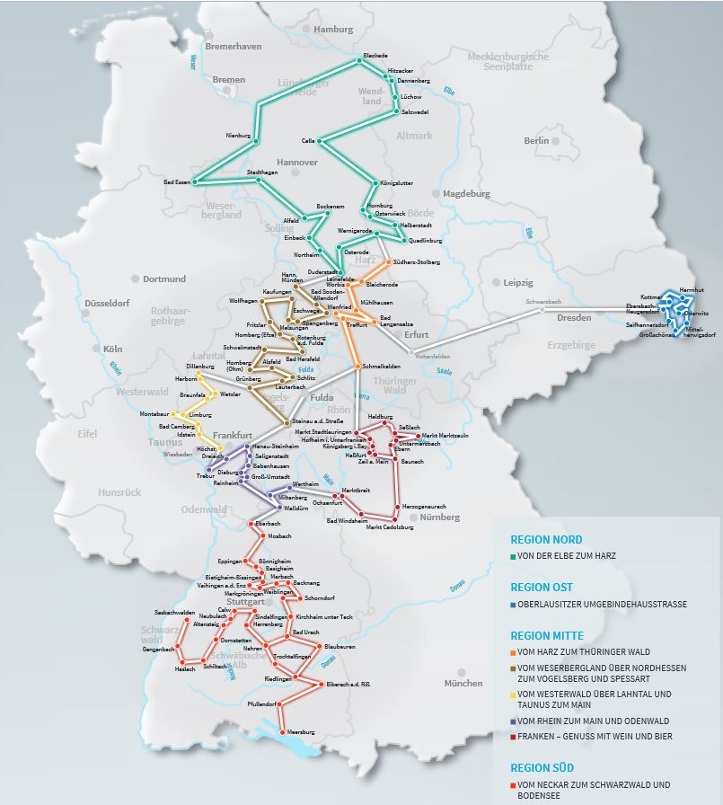 Fachwerkstraße übersicht Regionalstrecken