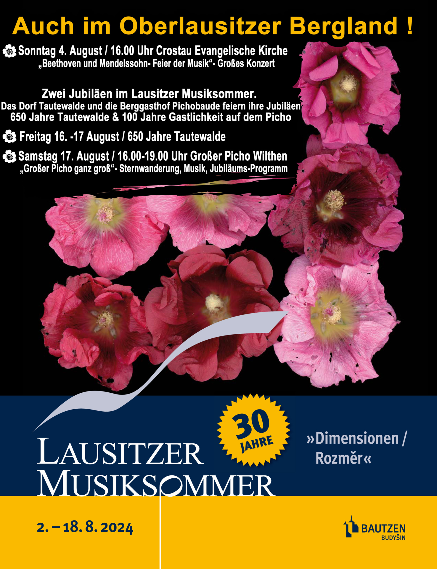 Plakat Lausitzer Musiksommer Oberlausitzer Bergland final