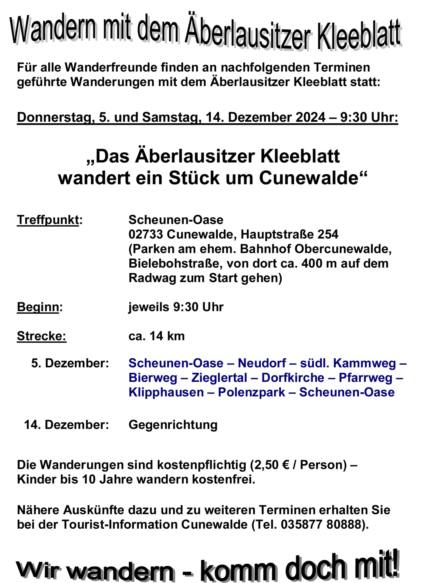 WandernPlakat-Dezember Cunewalde 2024