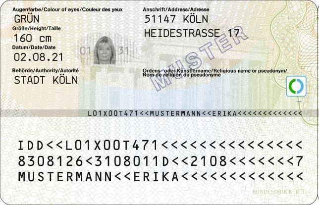 Personalausweis Rückseite
