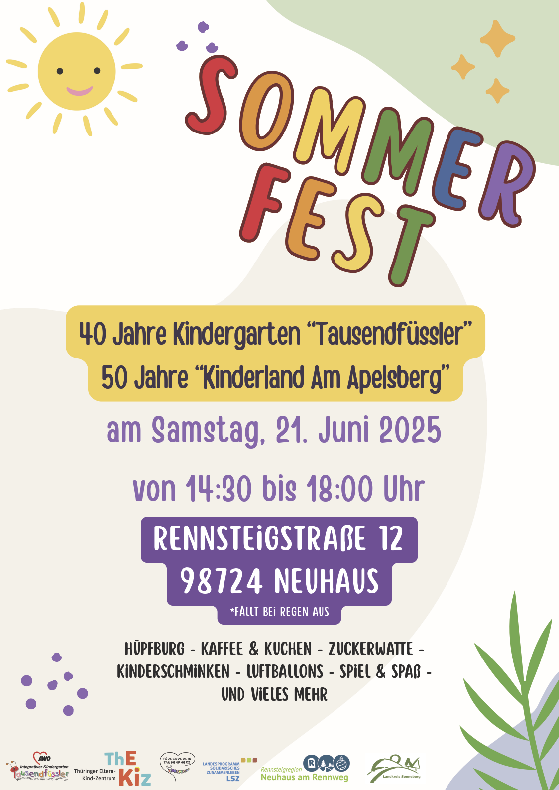 Plakat Sommerfest Kindergärten Neuhaus