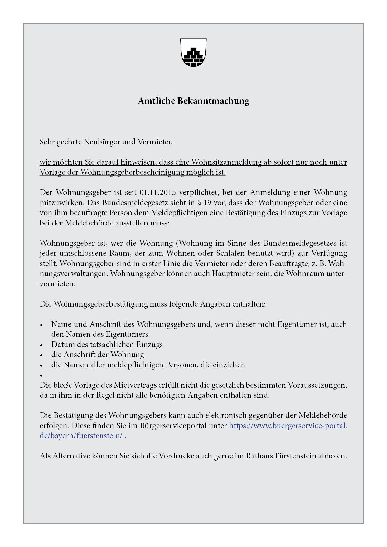 Wohnungsgeberbescheinigung