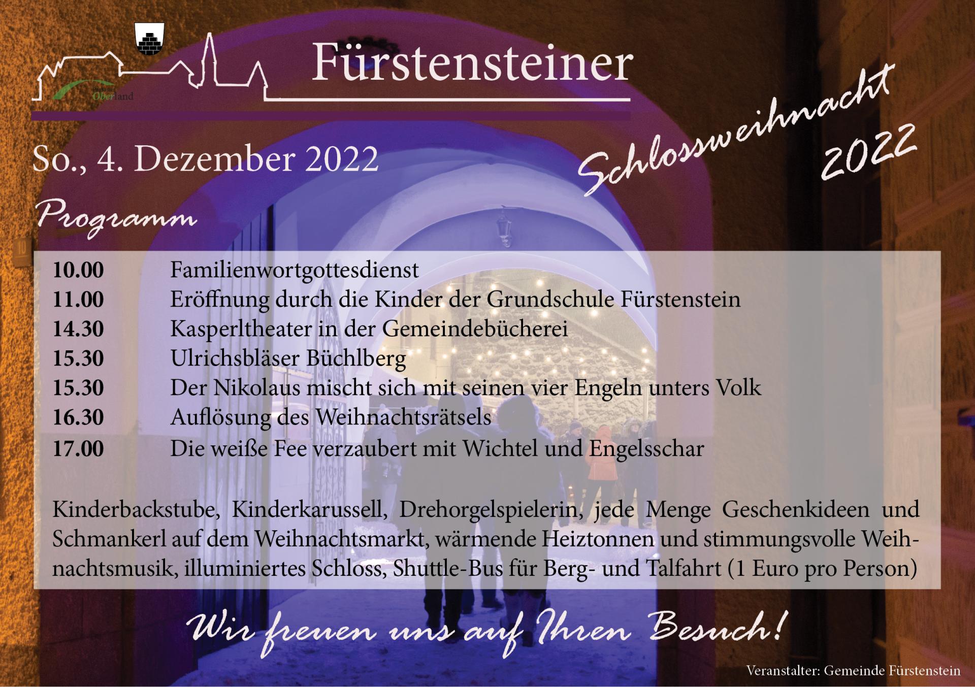 Programm Schlossweihnacht 11.11