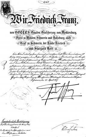Bestätigung zum Verkauf der Pfarrscheune 1907