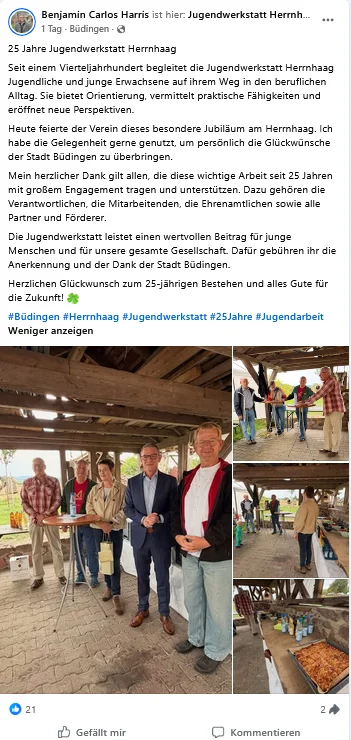 Facebook Jubiläum Harris