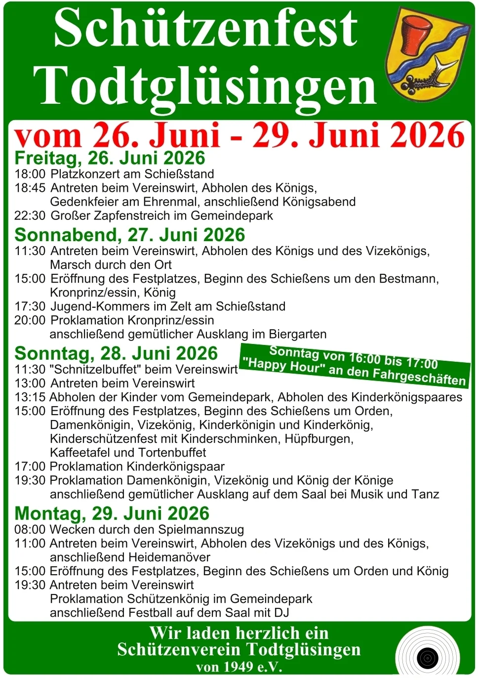Ablauf Schützenfest 2026