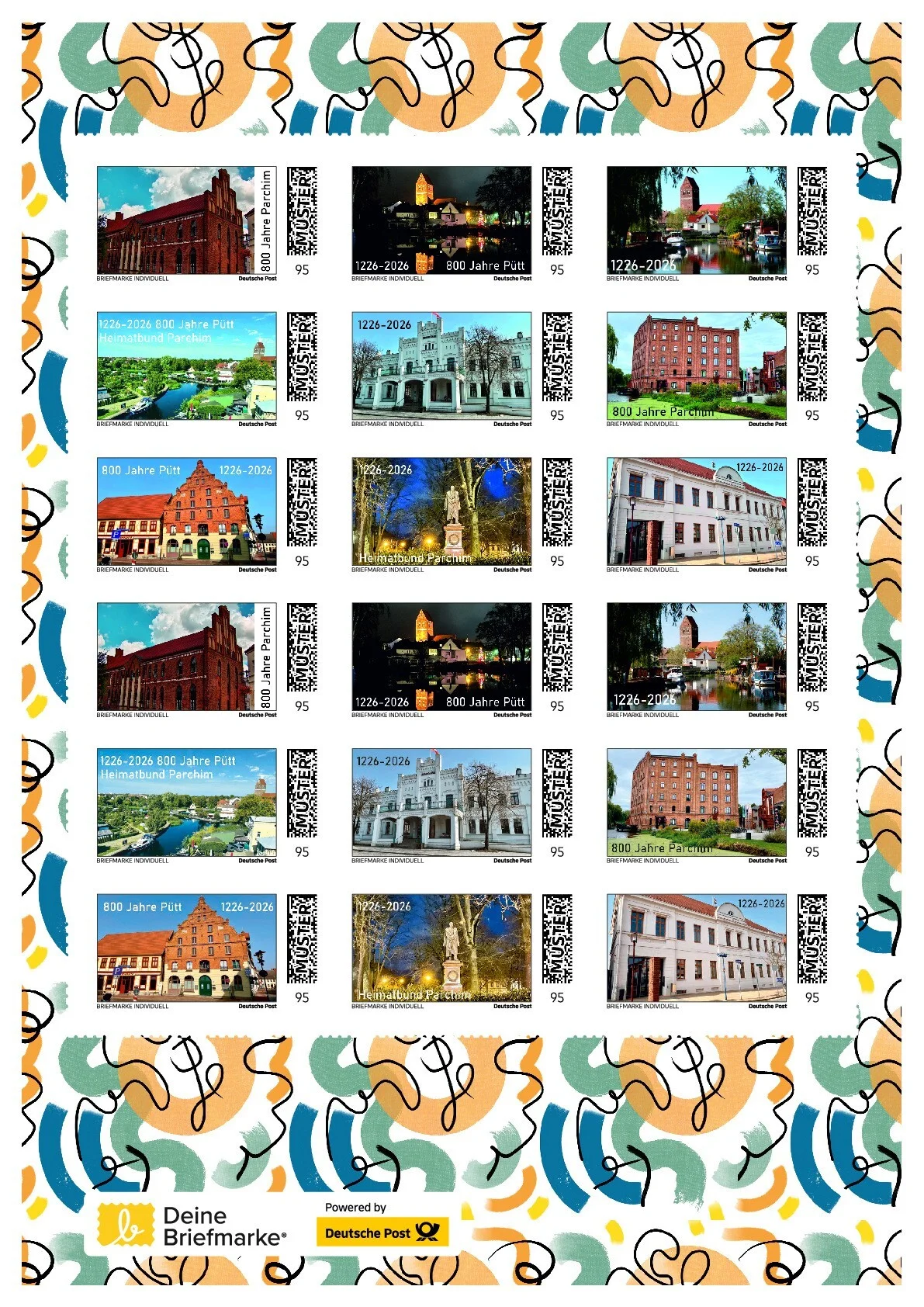 Briefmarkenblock Parchim