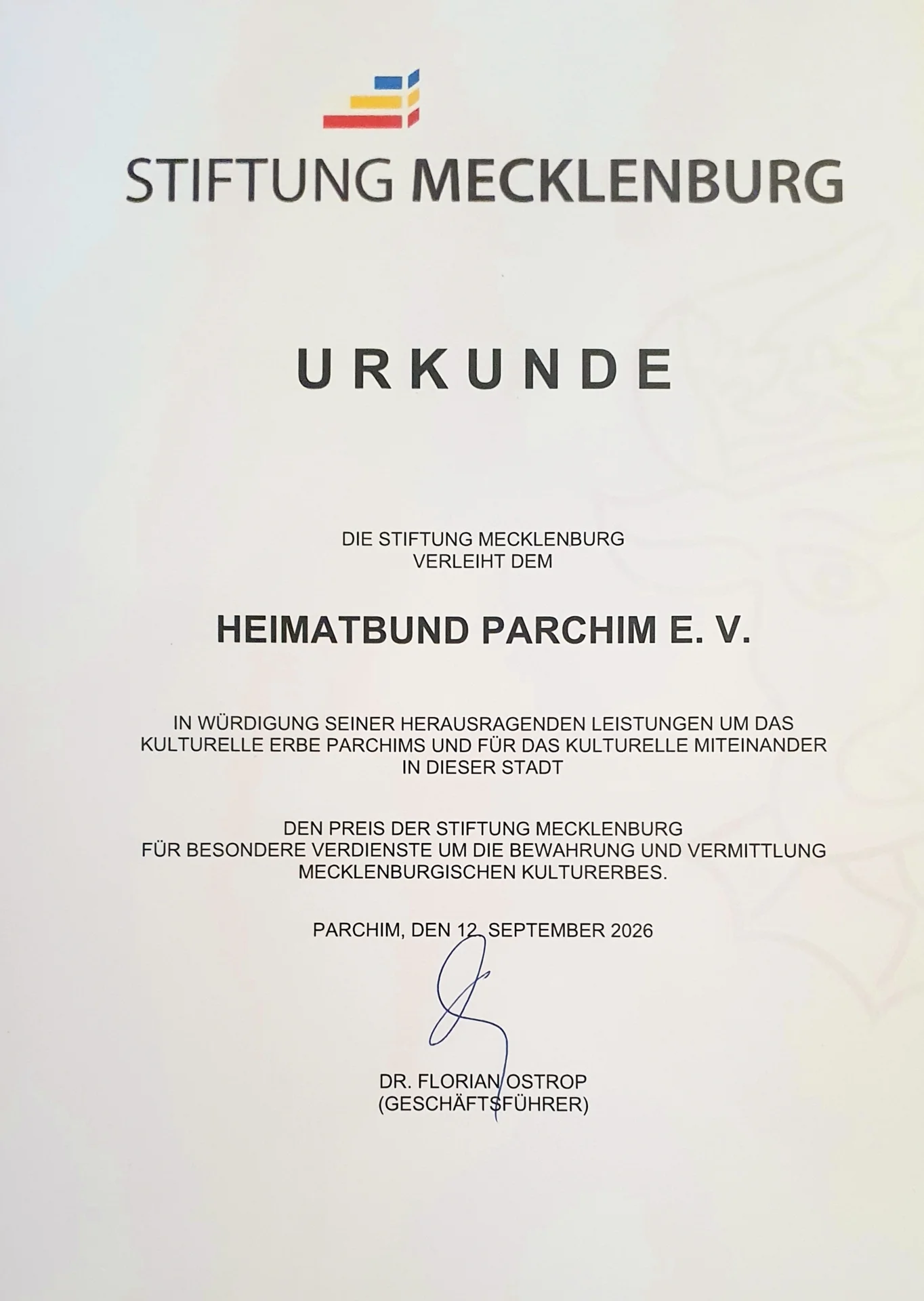 Preis der Stiftung Mecklenburg