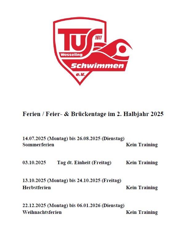 Ferien- und Brückentage 2.Halbjahr