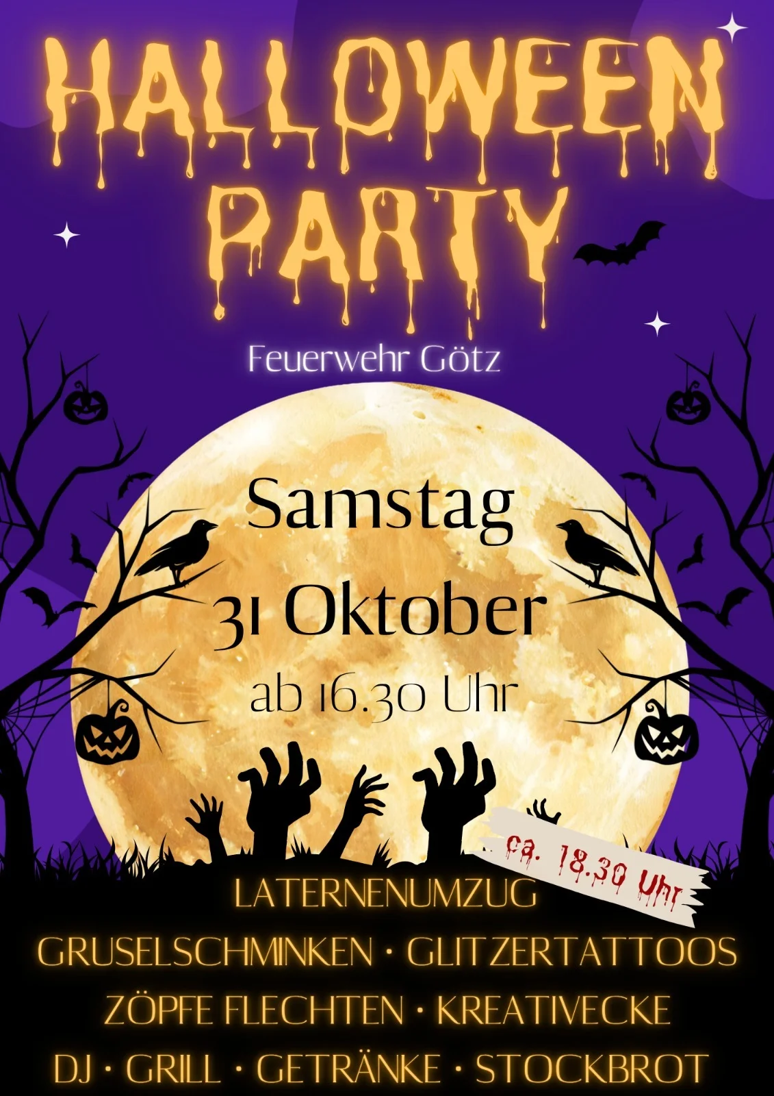 Halloweenfest 31.10.2026 ab 16.30 Uhr