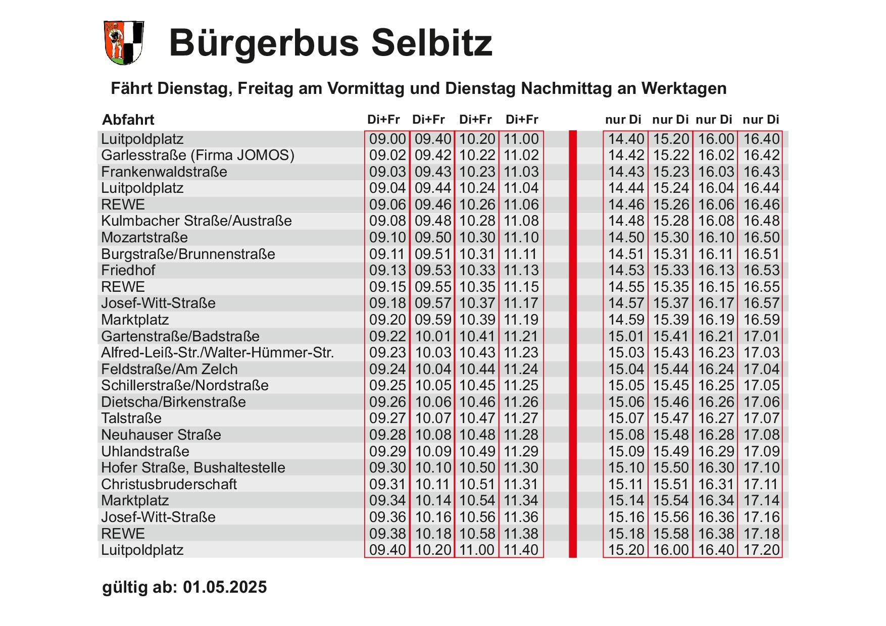BürgerbusFahrplan
