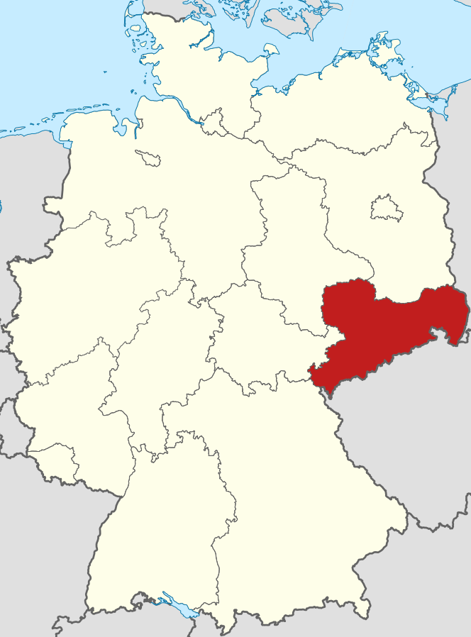 Deutschlandkarte mit Sachsen