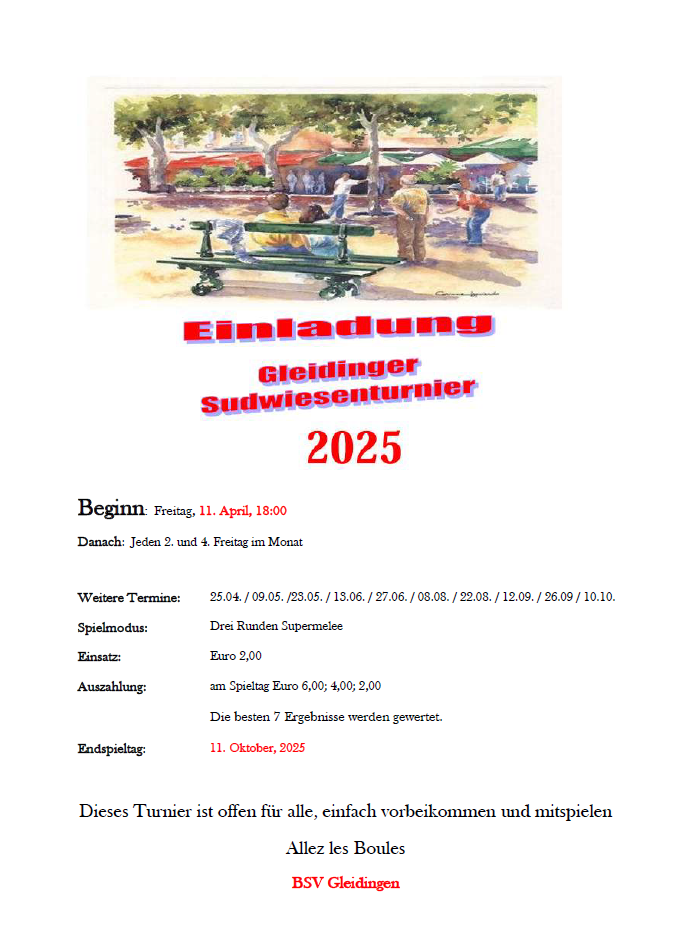 Screenshot Sudwiesenturnier 2025