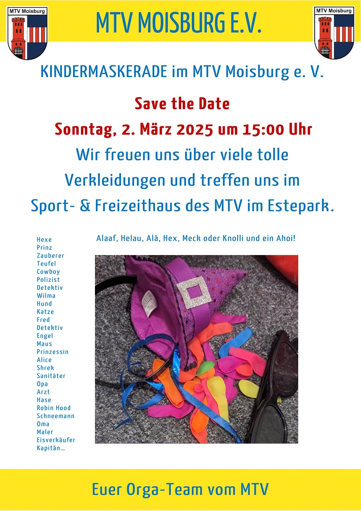 2024-10-19 Kindermaskerade Save the Date 2025 - A4