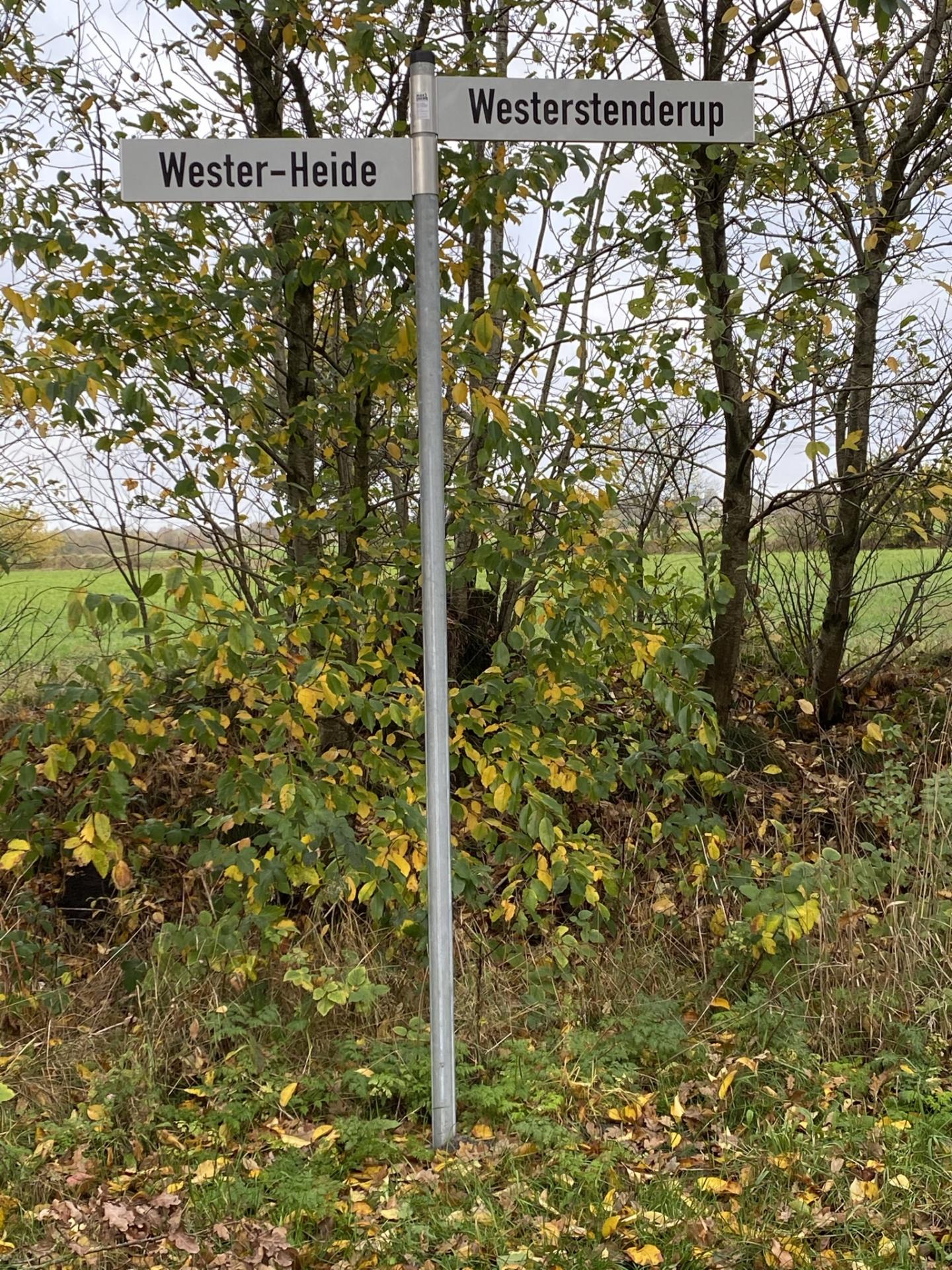 Neue Beschilderung Wester-Heide/Westerstenderup (Nov. 2020)
