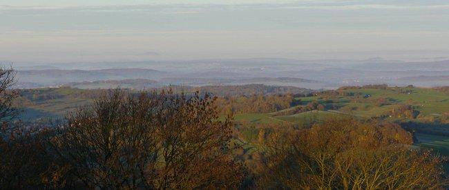 Blick vom Ulrichsteiner Schloßberg an einem Herbstmorgen