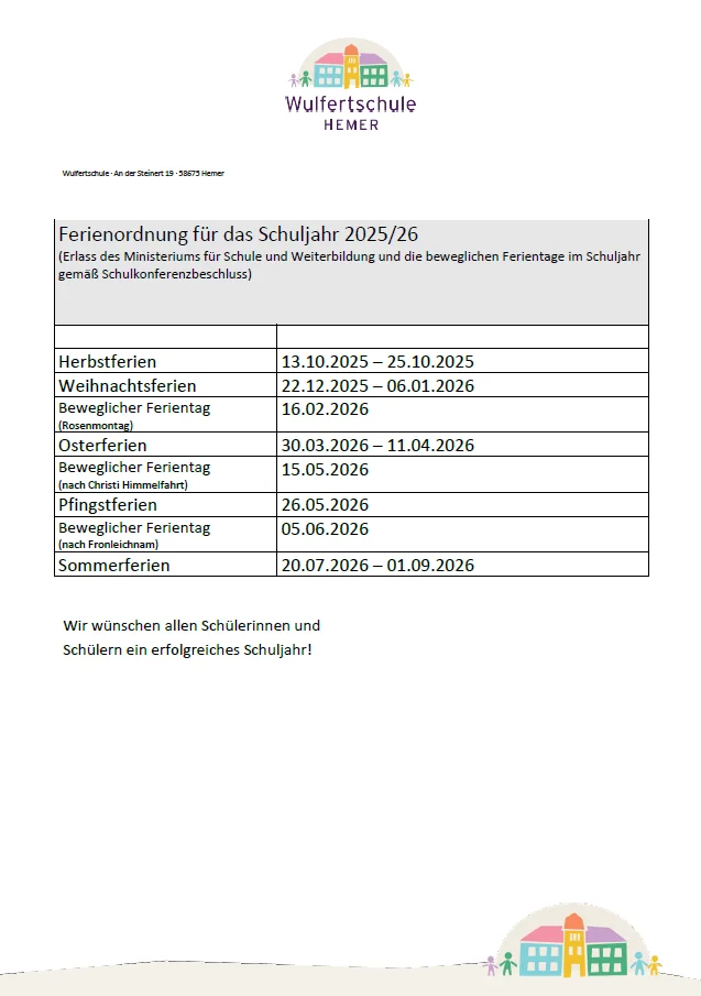 Ferienordnung neu