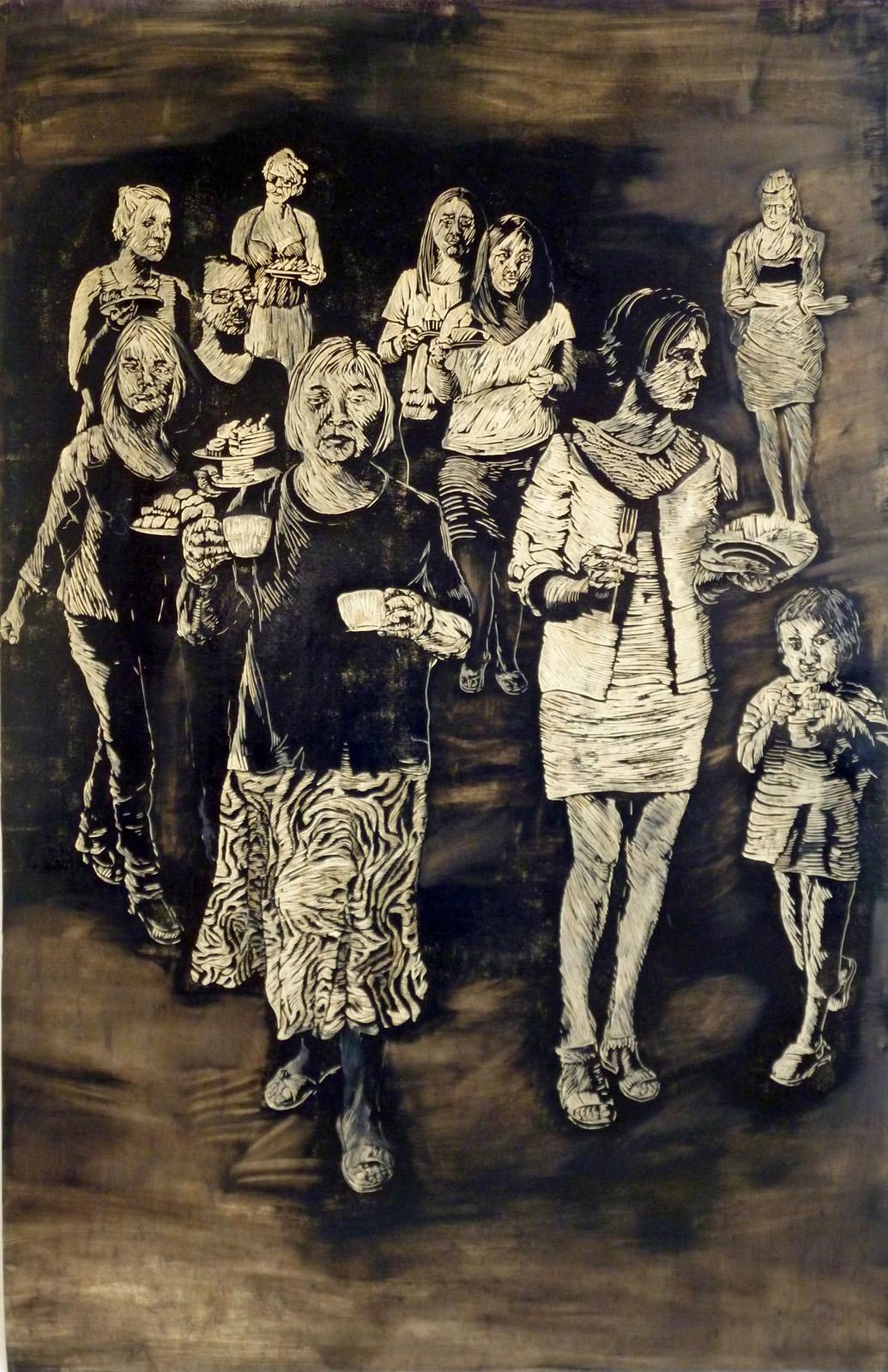 All inclusive, 2013, 220 x 140 cm, Linoleum, Alkydfarbe