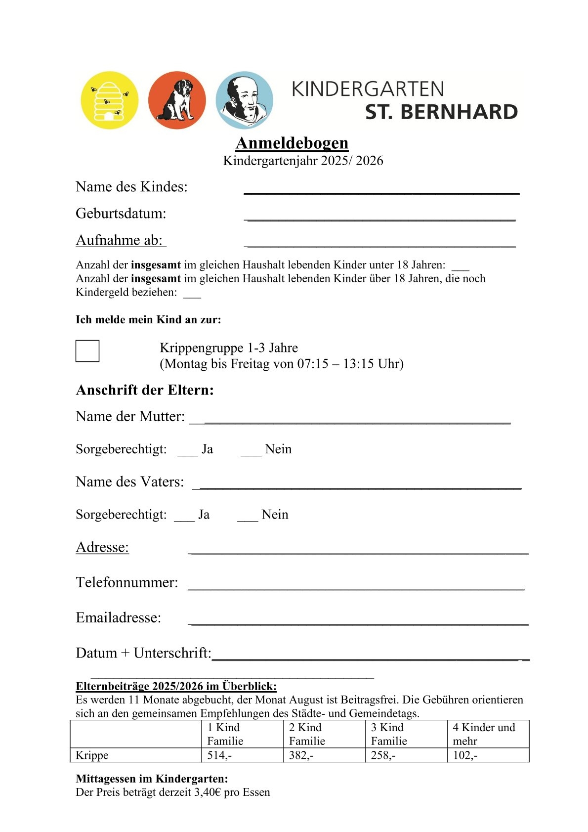 Anmeldung 2025/2026