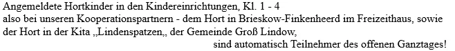 Hortkinder autom. Teilnehmer Ganztag