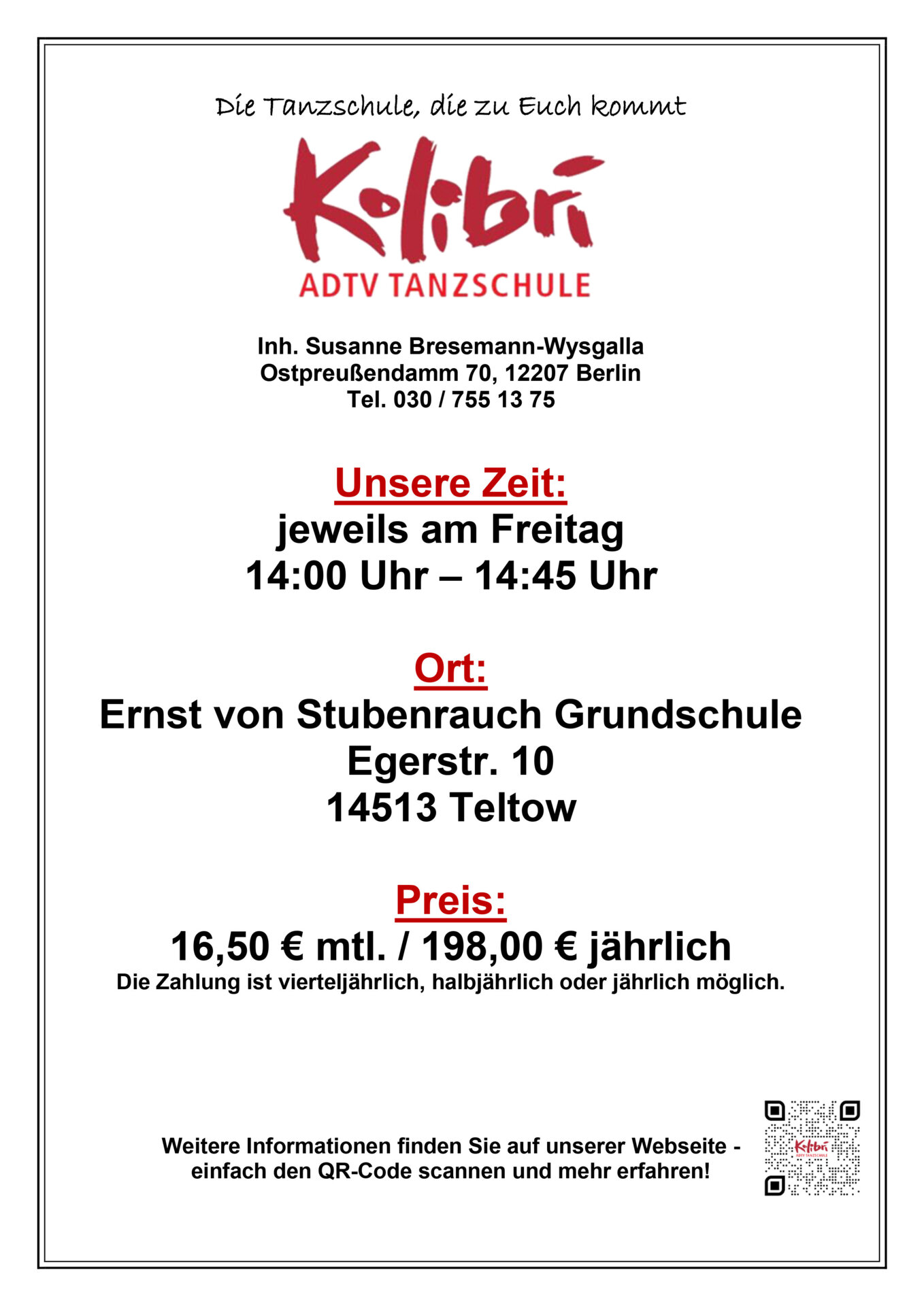 AG Angebot Tanzschule
