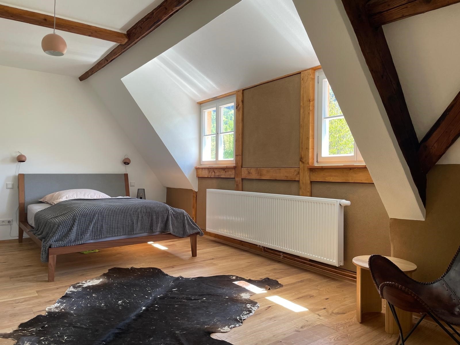 Schlafzimmer mit Blick zum Zschirnstein